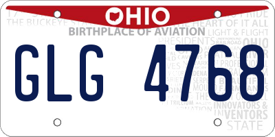 OH license plate GLG4768