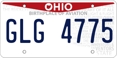 OH license plate GLG4775