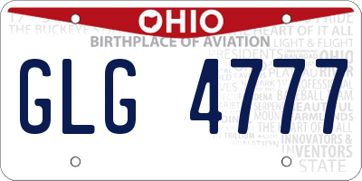 OH license plate GLG4777