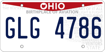 OH license plate GLG4786