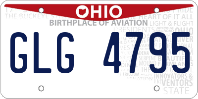 OH license plate GLG4795