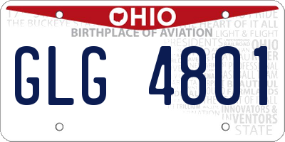 OH license plate GLG4801