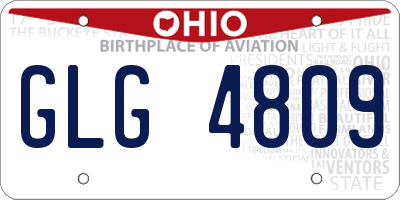 OH license plate GLG4809