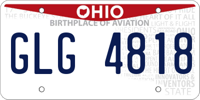 OH license plate GLG4818