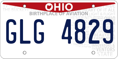 OH license plate GLG4829