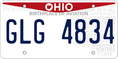 OH license plate GLG4834