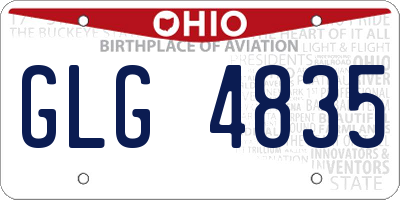 OH license plate GLG4835