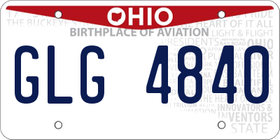 OH license plate GLG4840