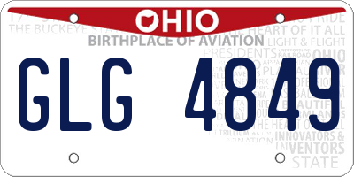 OH license plate GLG4849