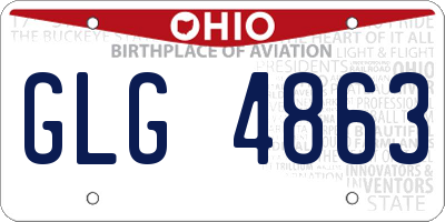 OH license plate GLG4863