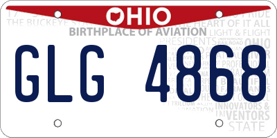 OH license plate GLG4868