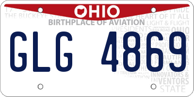 OH license plate GLG4869