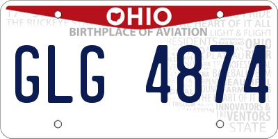 OH license plate GLG4874