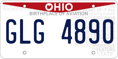 OH license plate GLG4890