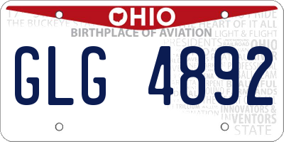 OH license plate GLG4892