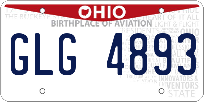 OH license plate GLG4893