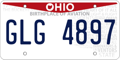 OH license plate GLG4897