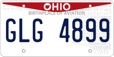 OH license plate GLG4899