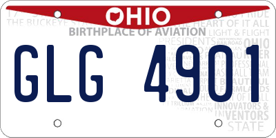 OH license plate GLG4901