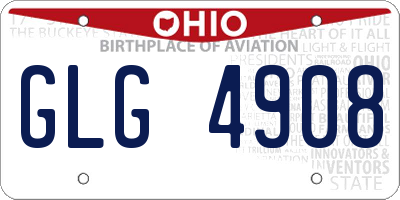 OH license plate GLG4908