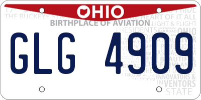 OH license plate GLG4909