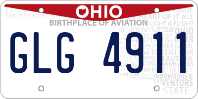 OH license plate GLG4911
