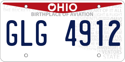 OH license plate GLG4912