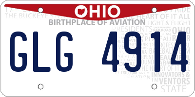 OH license plate GLG4914