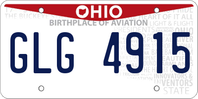 OH license plate GLG4915