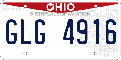OH license plate GLG4916