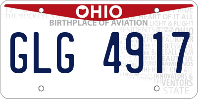 OH license plate GLG4917