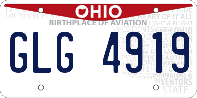 OH license plate GLG4919