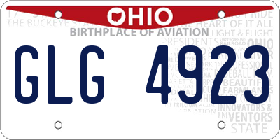 OH license plate GLG4923