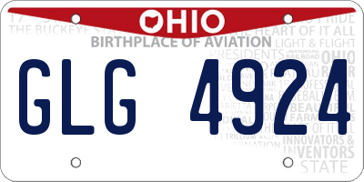 OH license plate GLG4924