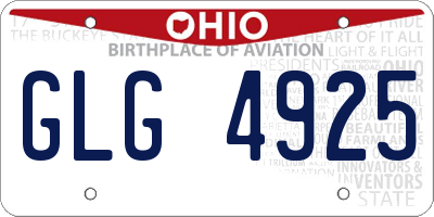 OH license plate GLG4925