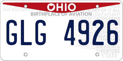 OH license plate GLG4926