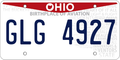 OH license plate GLG4927
