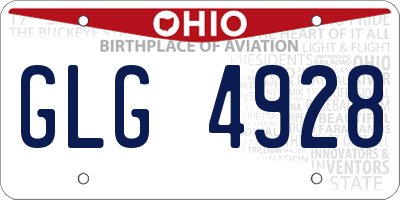 OH license plate GLG4928