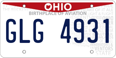OH license plate GLG4931