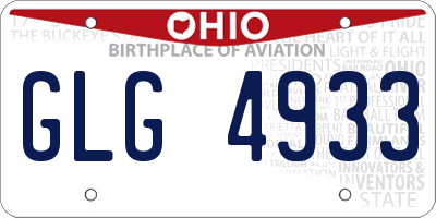 OH license plate GLG4933