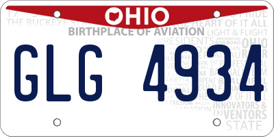 OH license plate GLG4934