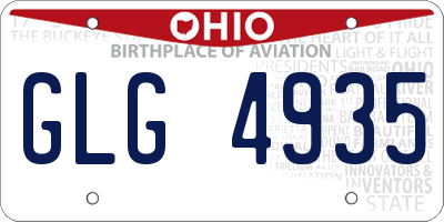 OH license plate GLG4935