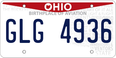 OH license plate GLG4936