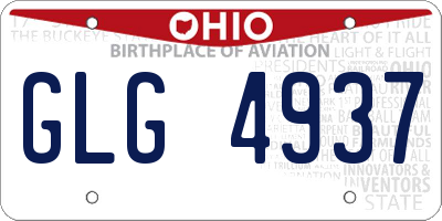 OH license plate GLG4937