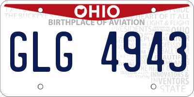 OH license plate GLG4943