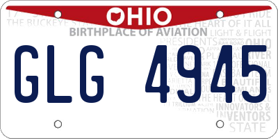 OH license plate GLG4945