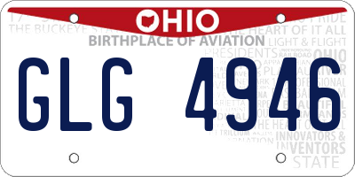 OH license plate GLG4946