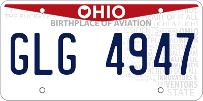 OH license plate GLG4947