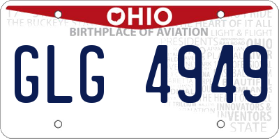 OH license plate GLG4949