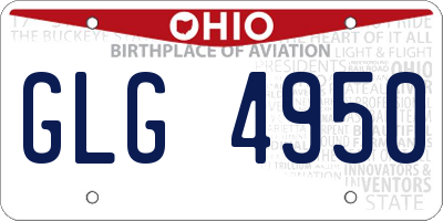 OH license plate GLG4950